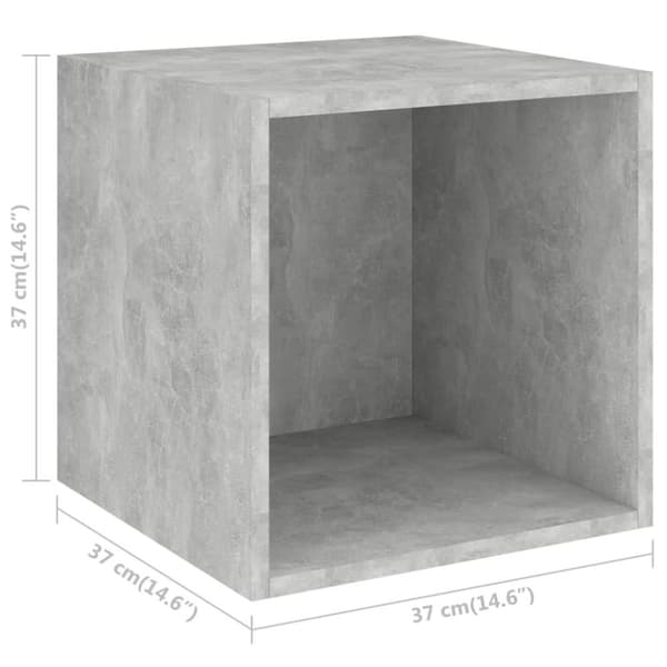 vidaXL vægskab 37x37x37 cm konstrueret træ betongrå