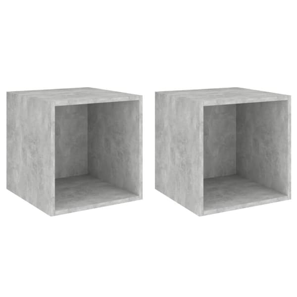 vidaXL vægskab 2 stk. 37x37x37 cm konstrueret træ betongrå