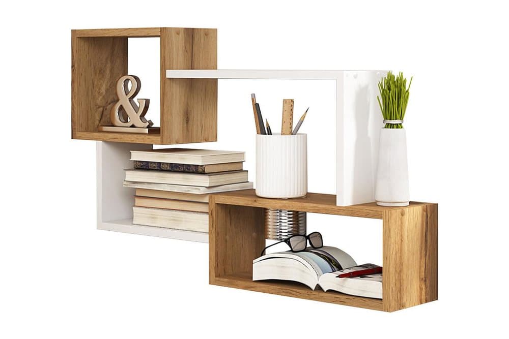 MONESI Hylla 87 cm Natur/Vit