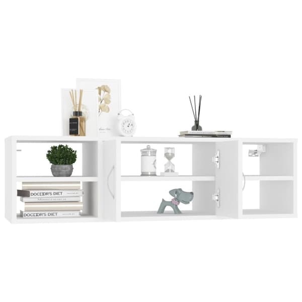 vidaXL væghylde 102x30x29 cm konstrueret træ hvid