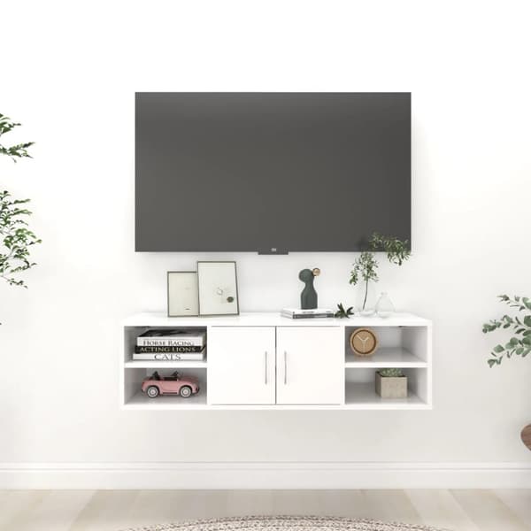 vidaXL væghylde 102x30x29 cm konstrueret træ hvid