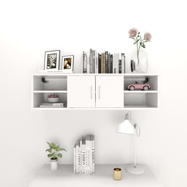 vidaXL Vägghylla vit 102x30x29 cm konstruerat trä