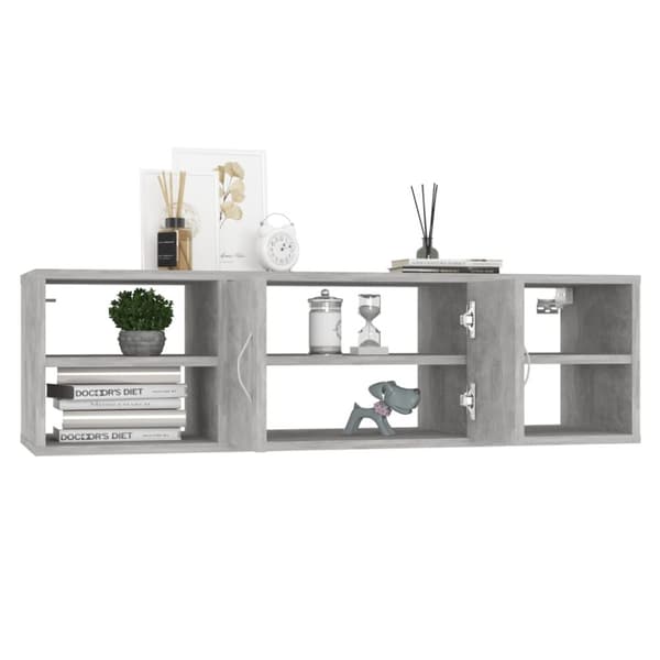 vidaXL Vegghylle betonggrå 102x30x29 cm konstruert tre