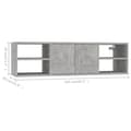 Miniatyrbilde 8 av 8: vidaXL Vegghylle betonggrå 102x30x29 cm konstruert tre