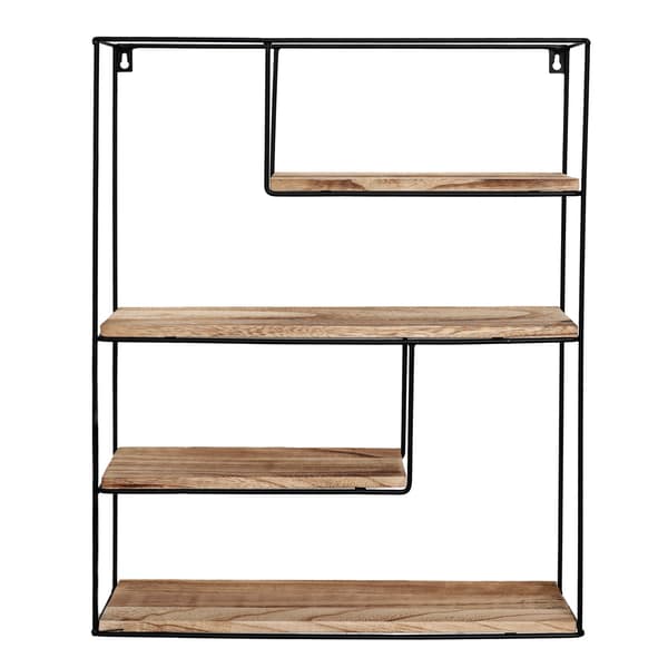 Sort metalvægstativ - Rektangel - 55x45x11 cm