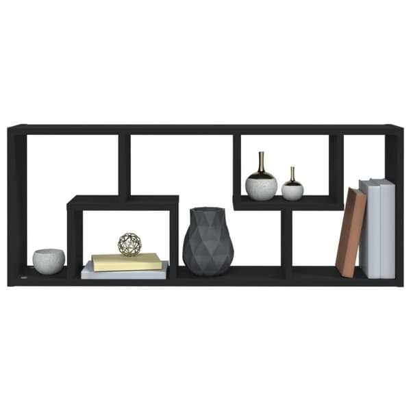 vidaXL vægreol 36x16x90 cm konstrueret træ sort