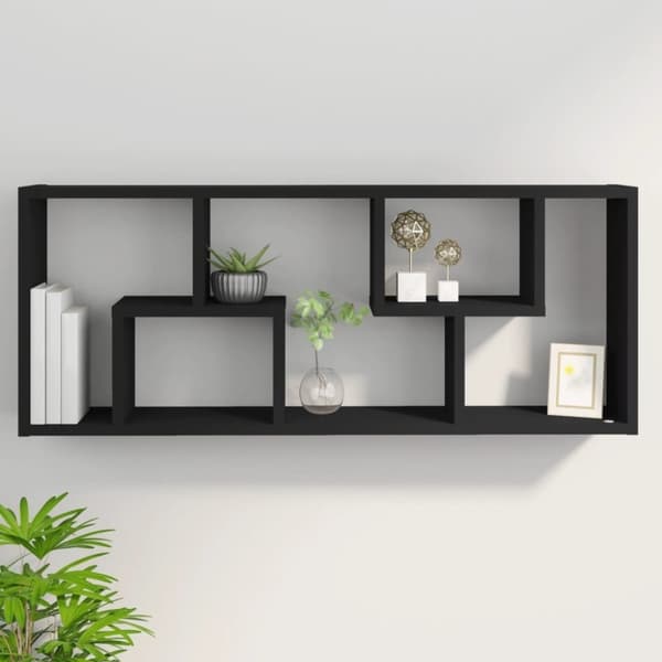 vidaXL vægreol 36x16x90 cm konstrueret træ sort