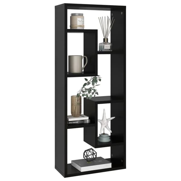 vidaXL Vegghylle svart 36x16x90 cm konstruert tre