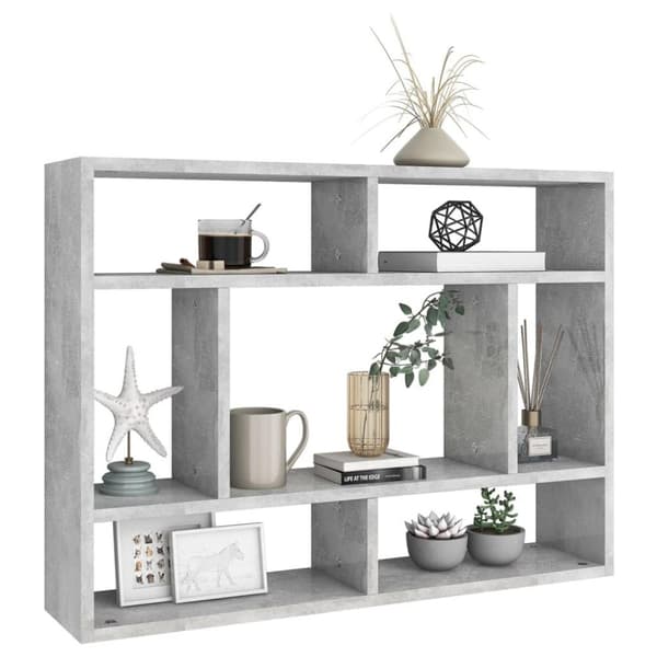 vidaXL Seinähylly betoninharmaa 75x16x55 cm tekninen puu