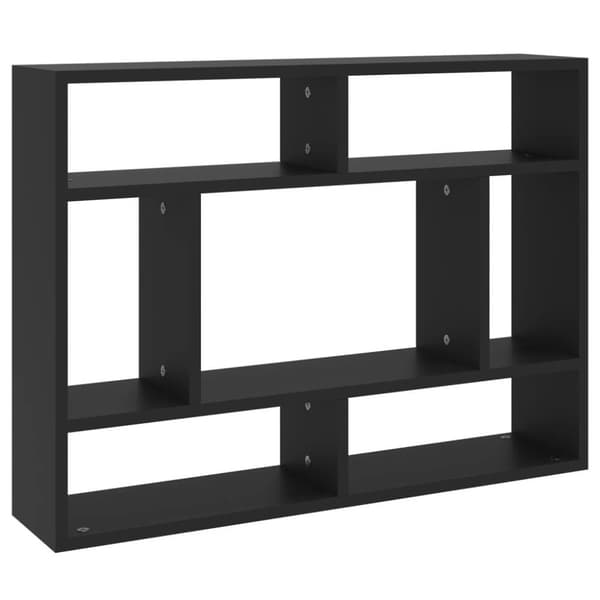 vidaXL Seinähylly musta 75x16x55 cm tekninen puu
