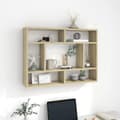 Miniatyrbilde 7 av 8: vidaXL Vegghylle sonoma eik 75x16x55 cm konstruert tre