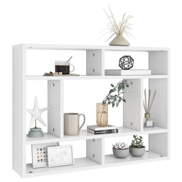 vidaXL væghylde 75x16x55 cm konstrueret træ hvid