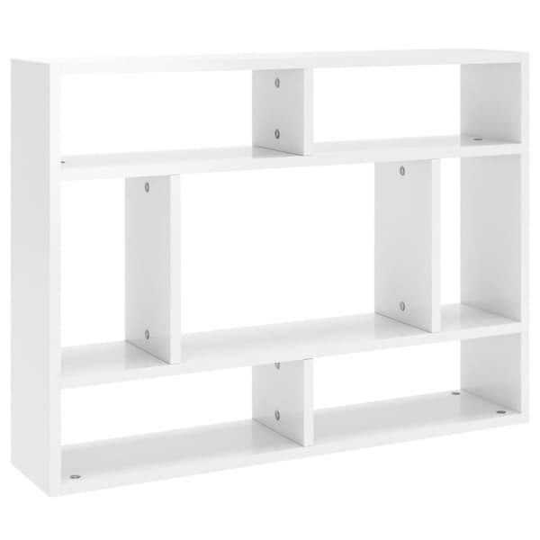 vidaXL væghylde 75x16x55 cm konstrueret træ hvid højglans