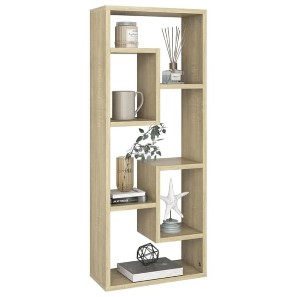 vidaXL Vegghylle sonoma eik 36x16x90 cm konstruert tre