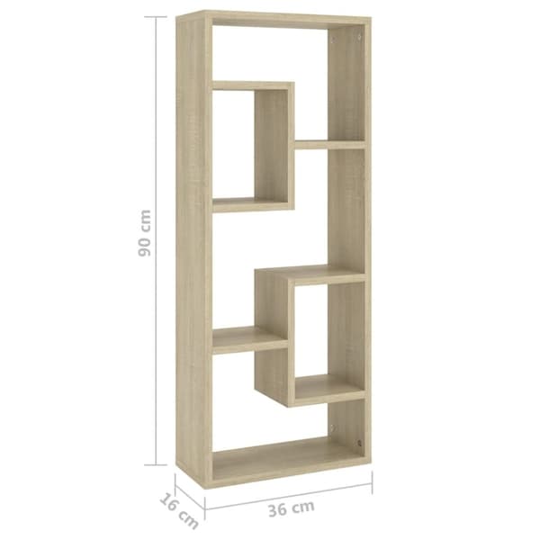 vidaXL Vegghylle sonoma eik 36x16x90 cm konstruert tre