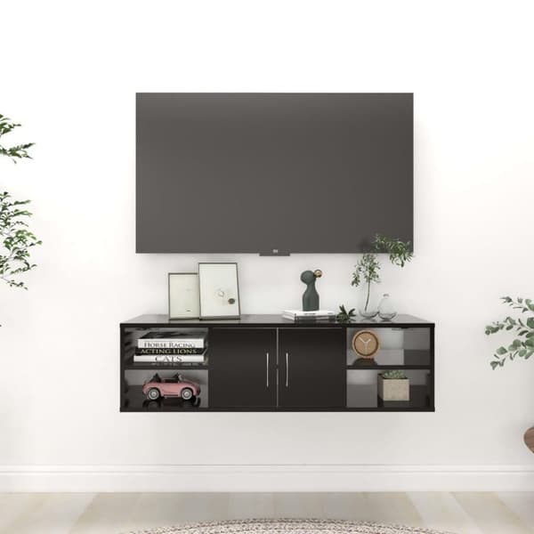 vidaXL væghylde 102x30x29 cm konstrueret træ sort