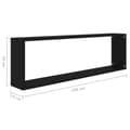 Miniatyrbilde 9 av 10: vidaXL Vegghyller kubeformet 2 stk svart 100x15x30 cm sponplate