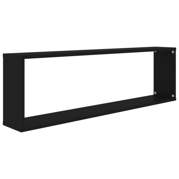 vidaXL væghylder 2 stk. 100x15x30 cm spånplade kubeformet sort