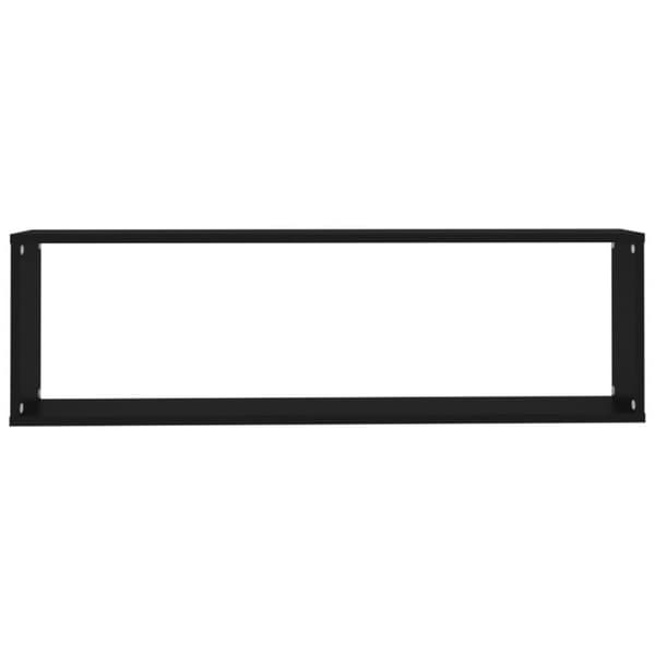 vidaXL væghylder 2 stk. 100x15x30 cm spånplade kubeformet sort
