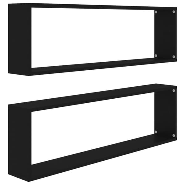 vidaXL væghylder 2 stk. 100x15x30 cm spånplade kubeformet sort