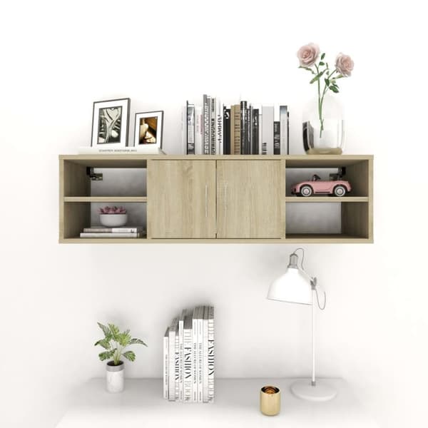 vidaXL Vegghylle sonoma eik 102x30x29 cm sponplate
