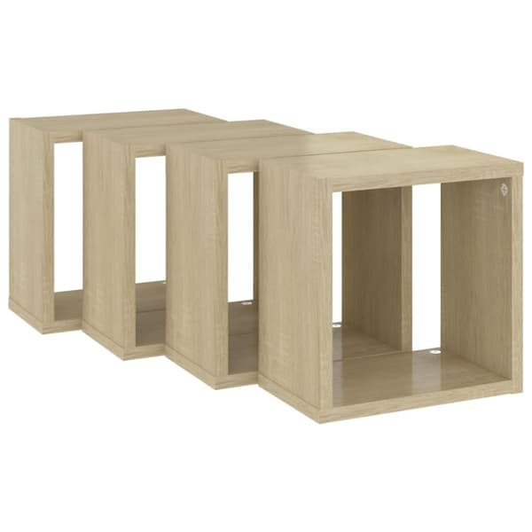 vidaXL Vegghyller kubeformet 4 stk sonoma eik 26x15x26 cm