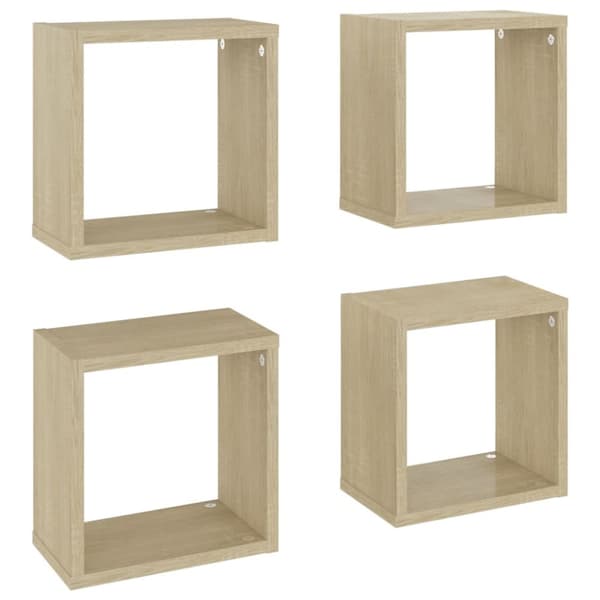 vidaXL Vegghyller kubeformet 4 stk sonoma eik 26x15x26 cm