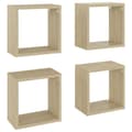 Miniatyrbilde 2 av 11: vidaXL Vegghyller kubeformet 4 stk sonoma eik 26x15x26 cm