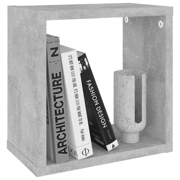 vidaXL væghylder 4 stk. 26x15x26 cm kubeformet betongrå