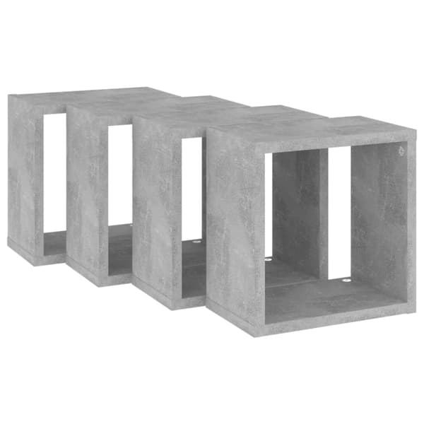 vidaXL væghylder 4 stk. 26x15x26 cm kubeformet betongrå
