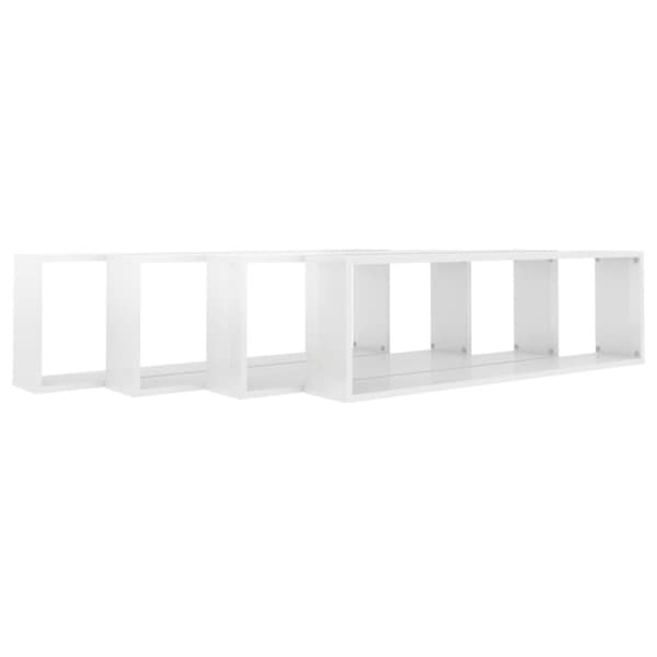 vidaXL Vegghyller kube 4 stk høyglans hvit 100x15x30 cm konstruert tre
