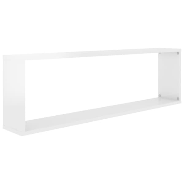 vidaXL Vegghyller kube 4 stk høyglans hvit 100x15x30 cm konstruert tre