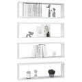 Miniatyrbilde 3 av 11: vidaXL Vegghyller kubeformet 4 stk hvit 80x15x26,5 cm sponplate