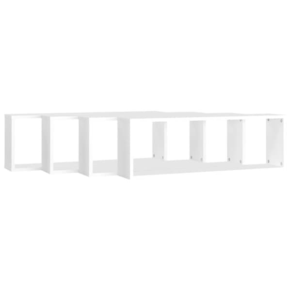 vidaXL Vegghyller kubeformet 4 stk hvit 80x15x26,5 cm sponplate