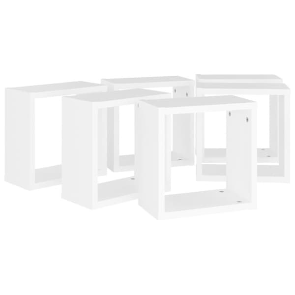 vidaXL Vegghyller kubeformet 6 stk hvit 30x15x30 cm