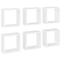 Miniatyrbilde 1 av 11: vidaXL Vegghyller kubeformet 6 stk hvit 30x15x30 cm