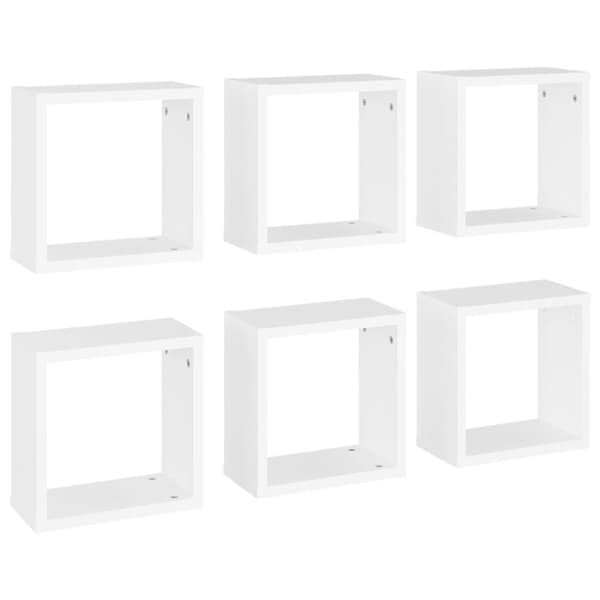 vidaXL Vegghyller kubeformet 6 stk hvit 30x15x30 cm