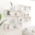 Miniatyrbilde 10 av 10: vidaXL Vegghyller kubeformet 4 stk hvit 100x15x30 cm sponplate