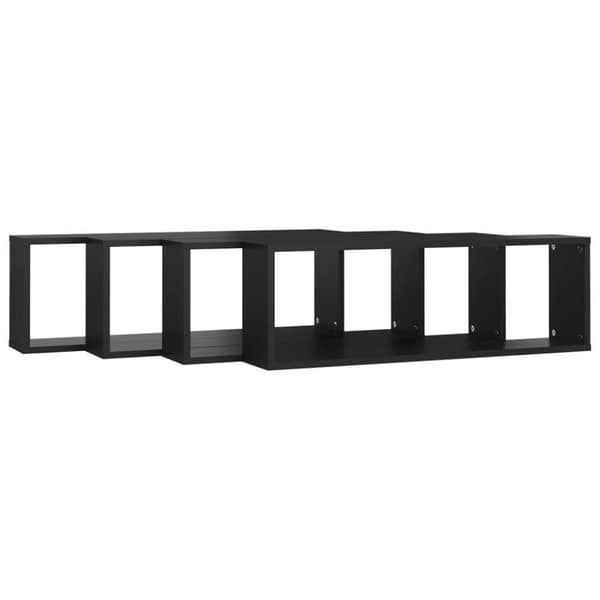 vidaXL Vegghyller kubeformet 4 stk svart 80x15x26,5 cm sponplate