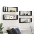 Miniatyrbilde 11 av 11: vidaXL Vegghyller kubeformet 4 stk svart 80x15x26,5 cm sponplate