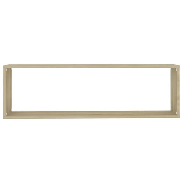 vidaXL væghylder 4 stk. 100x15x30 cm spånplade kubeformet sonoma-eg