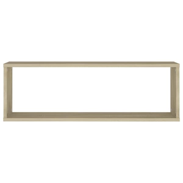 vidaXL væghylder 2 stk. 80x15x26,5 cm kubeformet spånplade sonoma-eg