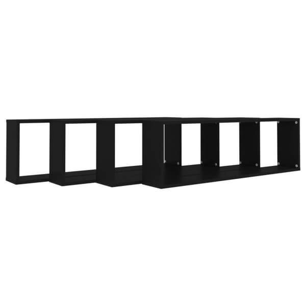 vidaXL Vegghyller kubeformet 4 stk svart 100x15x30 cm sponplate