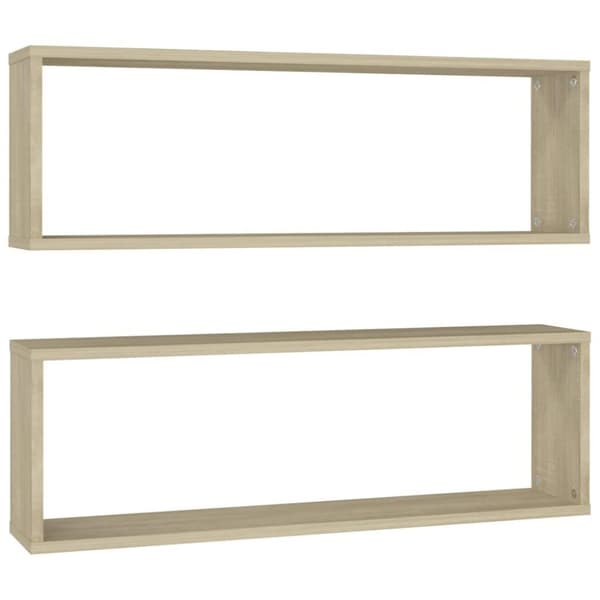 vidaXL Vägghylla kubformad 2 st sonoma-ek 80x15x26,5 cm spånskiva