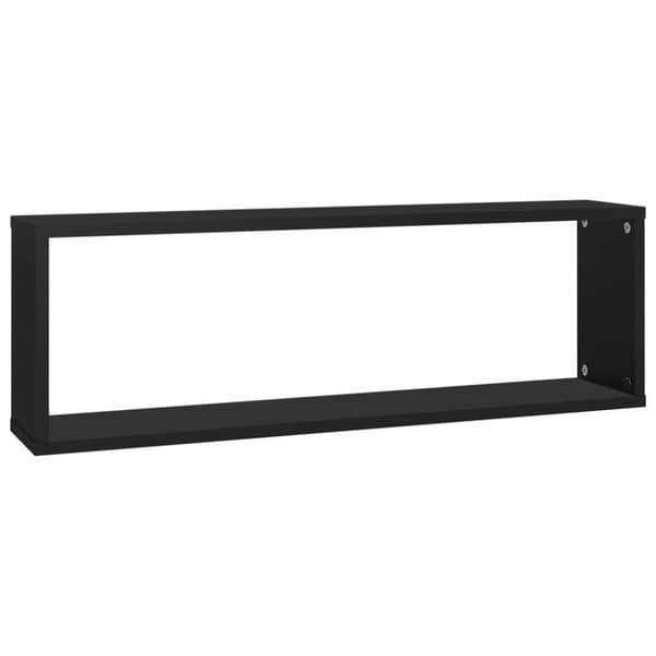 vidaXL Vegghyller kubeformet 6 stk svart 80x15x26,5 cm sponplate