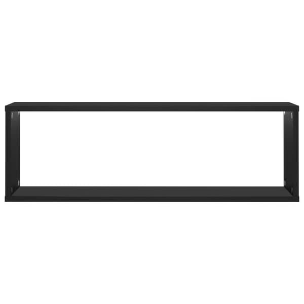 vidaXL Vegghyller kubeformet 6 stk svart 80x15x26,5 cm sponplate