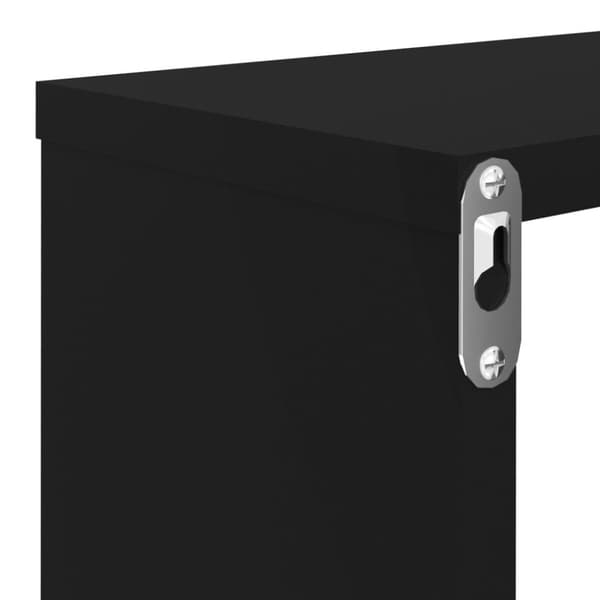 vidaXL Vegghyller kubeformet 6 stk svart 80x15x26,5 cm sponplate