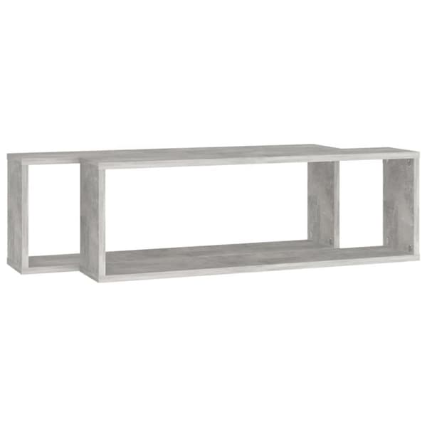 vidaXL Vegghyller kubeformet 2 stk betonggrå 80x15x26,5 cm sponplate