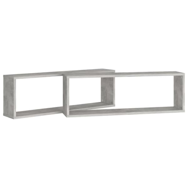 vidaXL Vegghyller kubeformet 2 stk betonggrå 80x15x26,5 cm sponplate