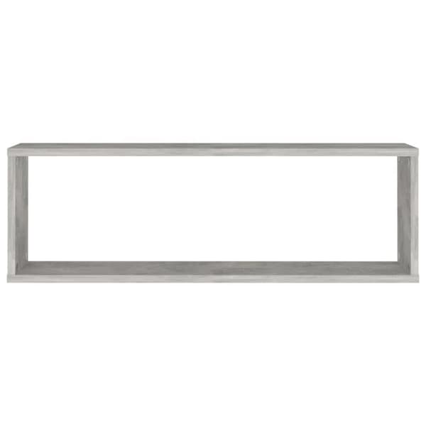 vidaXL Vegghyller kubeformet 2 stk betonggrå 80x15x26,5 cm sponplate